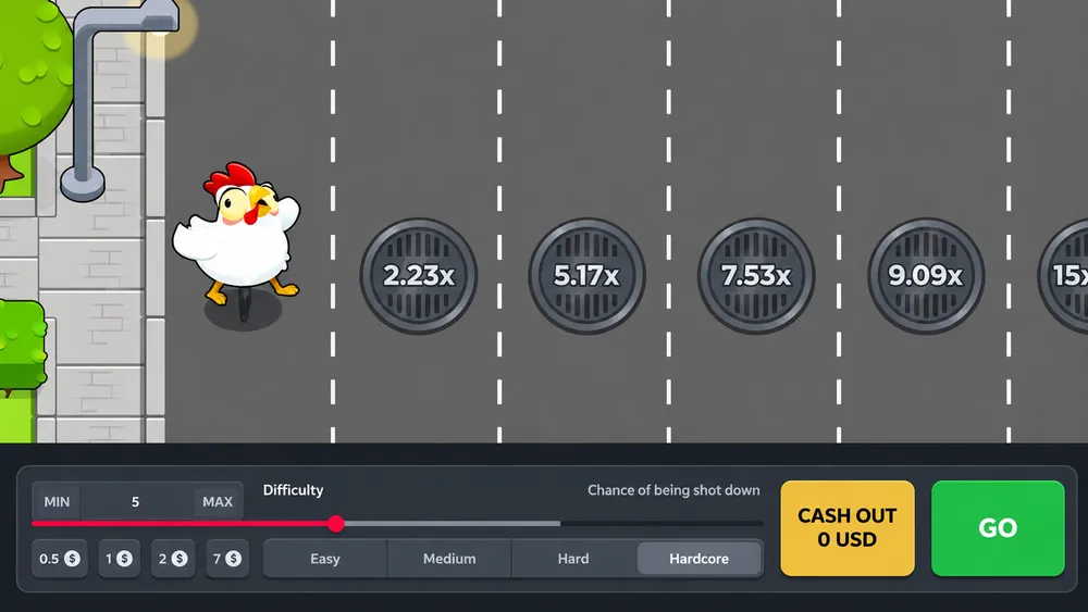 Chicken Road review gameplay screen with betting interface