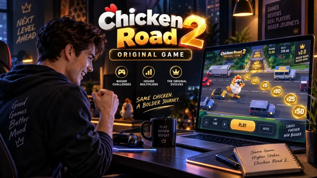 Chicken Road 2 Game Original with gameplay screen and player